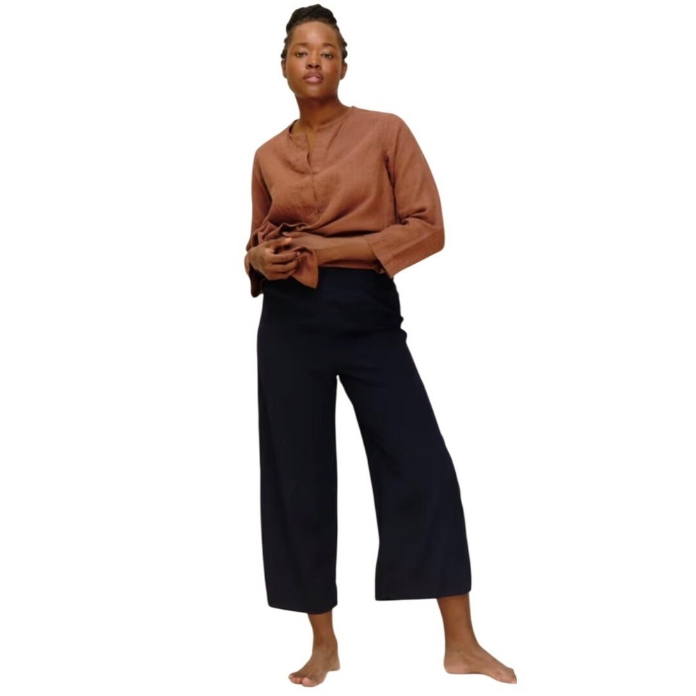 Elizabeth Suzann The Florence Pant Black 100% Silk Wide Leg S-R Minimalist